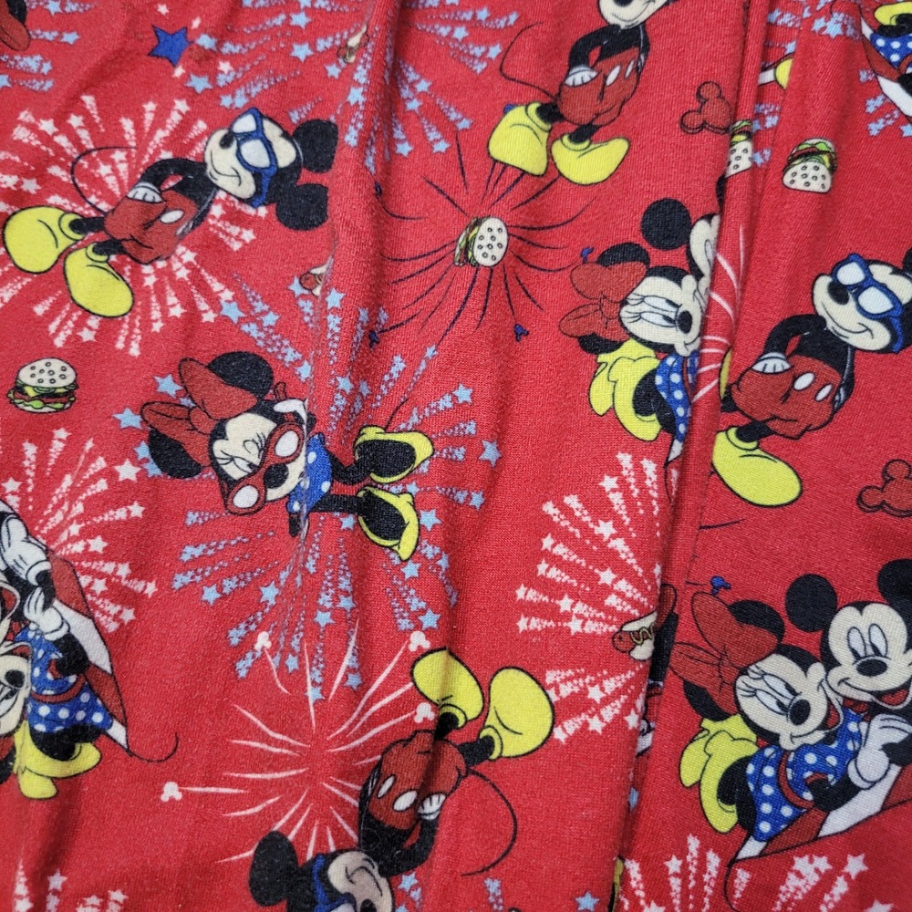 Disney Minnie Mouse Red Mickey Fireworks 4th of July Pajama Pants XL - Picture 2 of 5